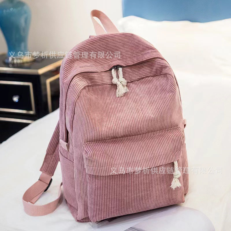 Etsy-style name logo, lettered velvet large-capacity backpack