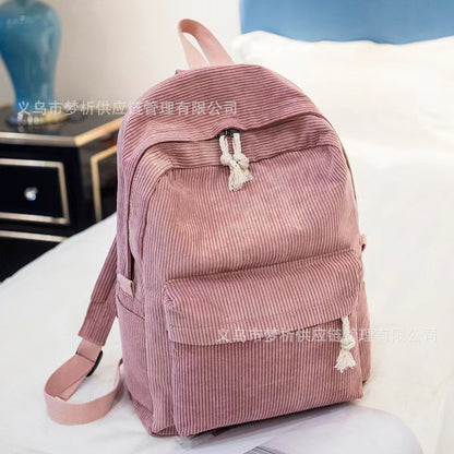 Etsy-style name logo, lettered velvet large-capacity backpack