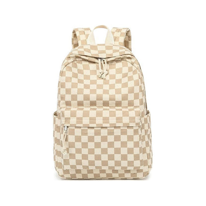 Etsy-style name logo, lettered velvet large-capacity backpack