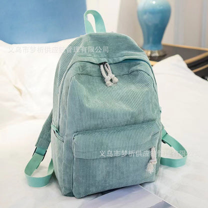 Etsy-style name logo, lettered velvet large-capacity backpack