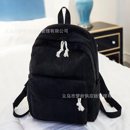 Etsy-style name logo, lettered velvet large-capacity backpack