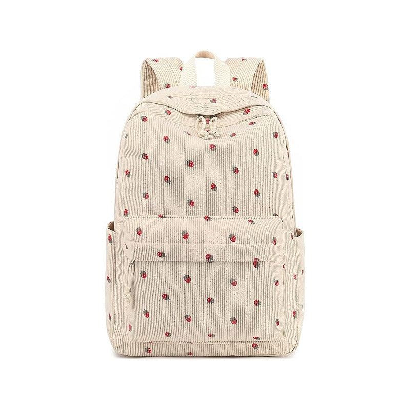 Etsy-style name logo, lettered velvet large-capacity backpack